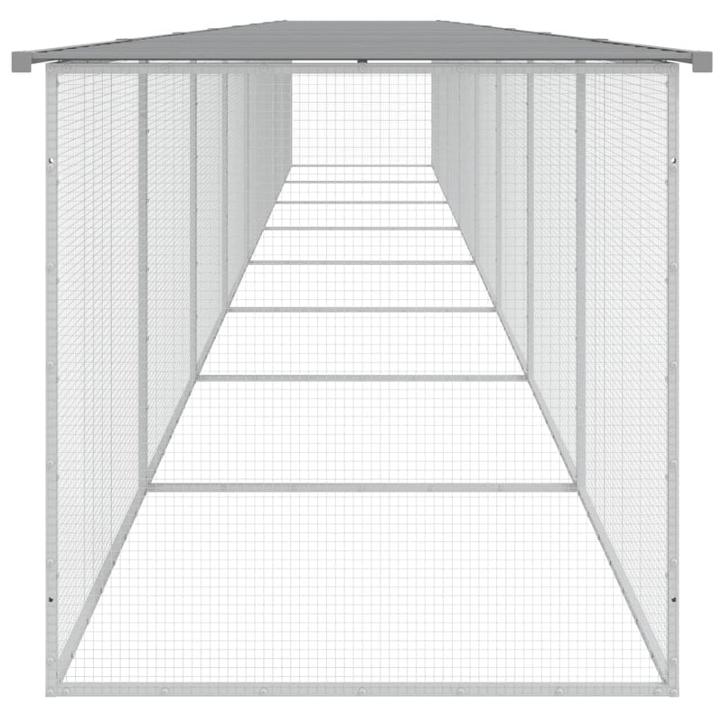 Chicken Cage with Roof Light Grey 803x98x90 cm Galvanised Steel