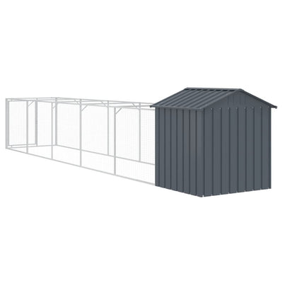 Dog House with Roof Anthracite 117x609x123 cm Galvanised Steel