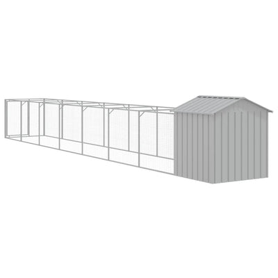 Dog House with Roof Light Grey 117x813x123 cm Galvanised Steel