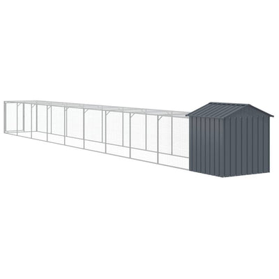 Chicken Cage with Run Anthracite 117x1017x123 cm Galvanised Steel