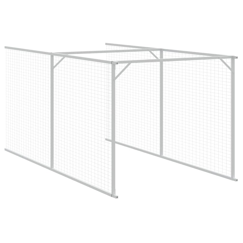 Dog House with Run Anthracite 110x405x110 cm Galvanised Steel