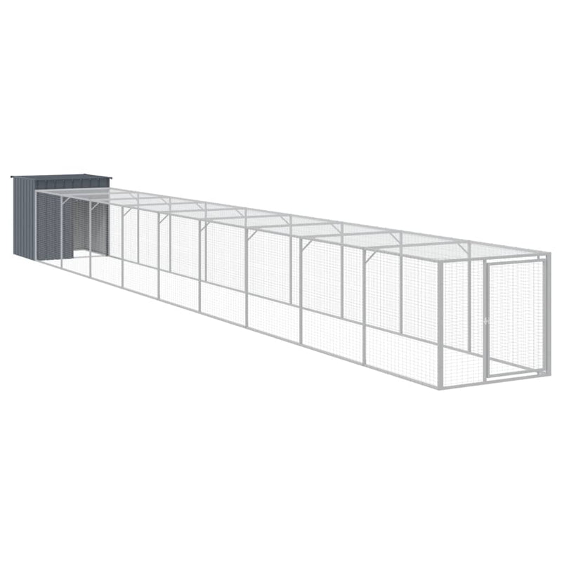 Chicken Cage with Run Anthracite 110x1017x110 cm Galvanised Steel