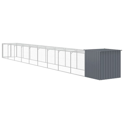 Chicken Cage with Run Anthracite 110x1017x110 cm Galvanised Steel