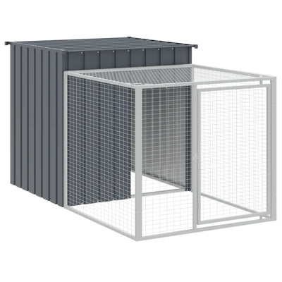 Chicken Cage with Run Anthracite 110x1017x110 cm Galvanised Steel