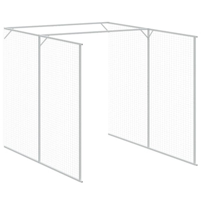 Dog House with Run Light Grey 165x1271x181 cm Galvanised Steel