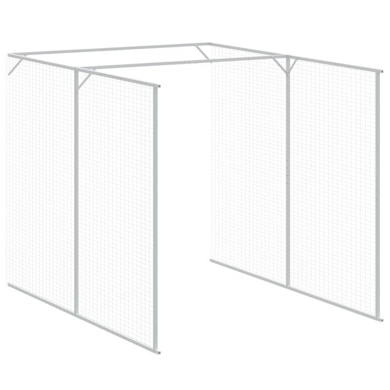 Dog House with Run Light Grey 165x1271x181 cm Galvanised Steel