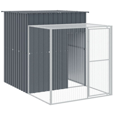 Chicken Cage with Run Anthracite 165x1067x181 cm Galvanised Steel