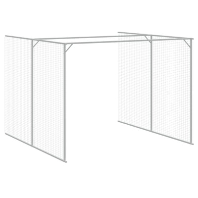 Dog House with Run Anthracite 214x661x181 cm Galvanised Steel