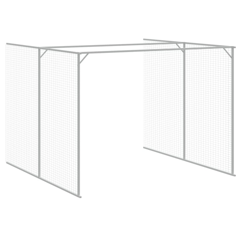 Dog House with Run Anthracite 214x661x181 cm Galvanised Steel