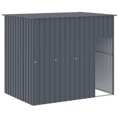 Dog House with Run Anthracite 214x865x181 cm Galvanised Steel