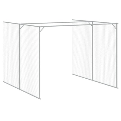 Dog House with Run Anthracite 214x865x181 cm Galvanised Steel