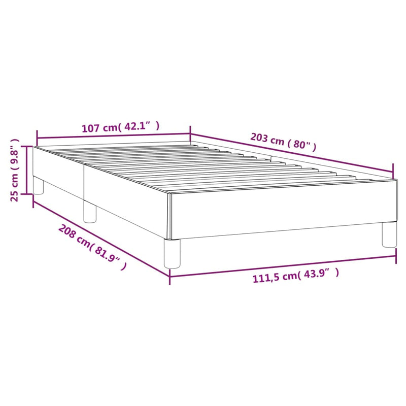 Bed Frame without Mattress Dark Grey King Single Fabric