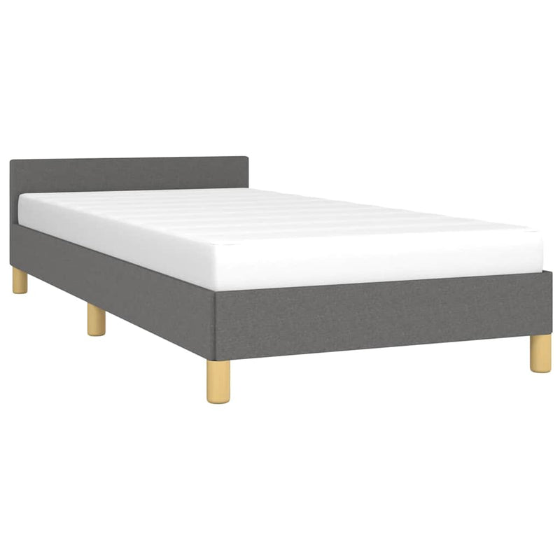 Bed Frame without Mattress Dark Grey King Single Size Fabric