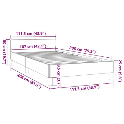 Bed Frame without Mattress Black King Single Size Fabric