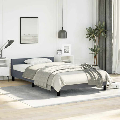 Bed Frame without Mattress Dark Grey King Single Size Velvet