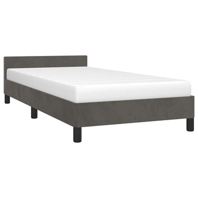 Bed Frame without Mattress Dark Grey King Single Size Velvet