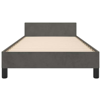 Bed Frame without Mattress Dark Grey King Single Size Velvet