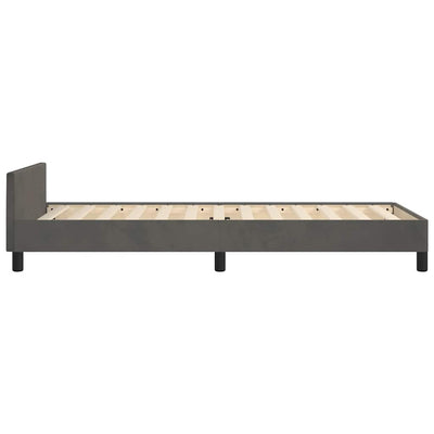 Bed Frame without Mattress Dark Grey King Single Size Velvet