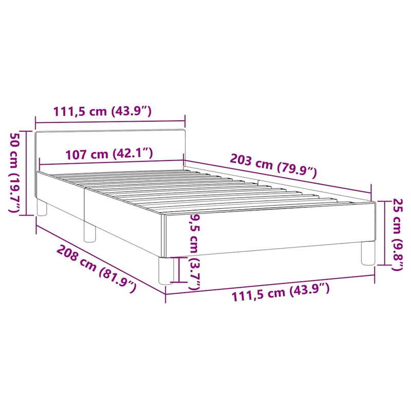 Bed Frame without Mattress Dark Grey King Single Size Velvet