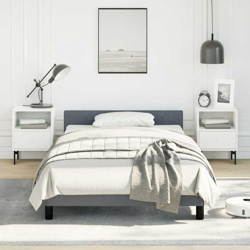 Bed Frame without Mattress Dark Grey King Single Size Velvet