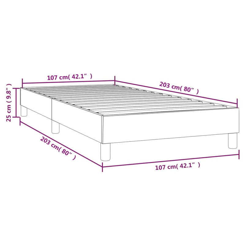 Box Spring Bed without Mattress Black King Single Size Fabric