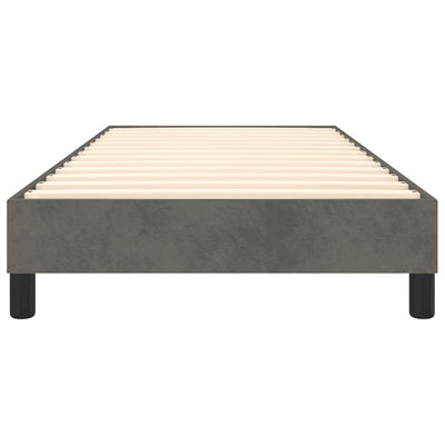 Box Spring Bed without Mattress Dark Grey King Single Size Velvet
