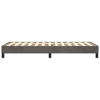 Box Spring Bed without Mattress Dark Grey King Single Size Velvet