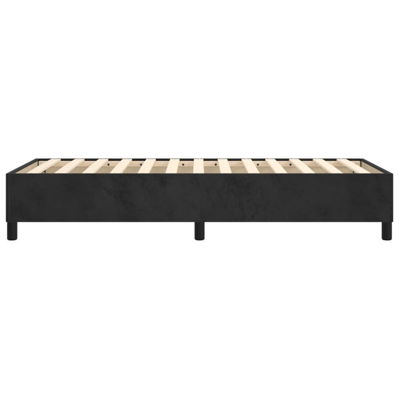 Box Spring Bed without Mattress Black King Single Size Velvet