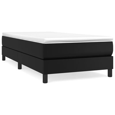 Box Spring Bed with Mattress Black 100x200 cm Faux Leather