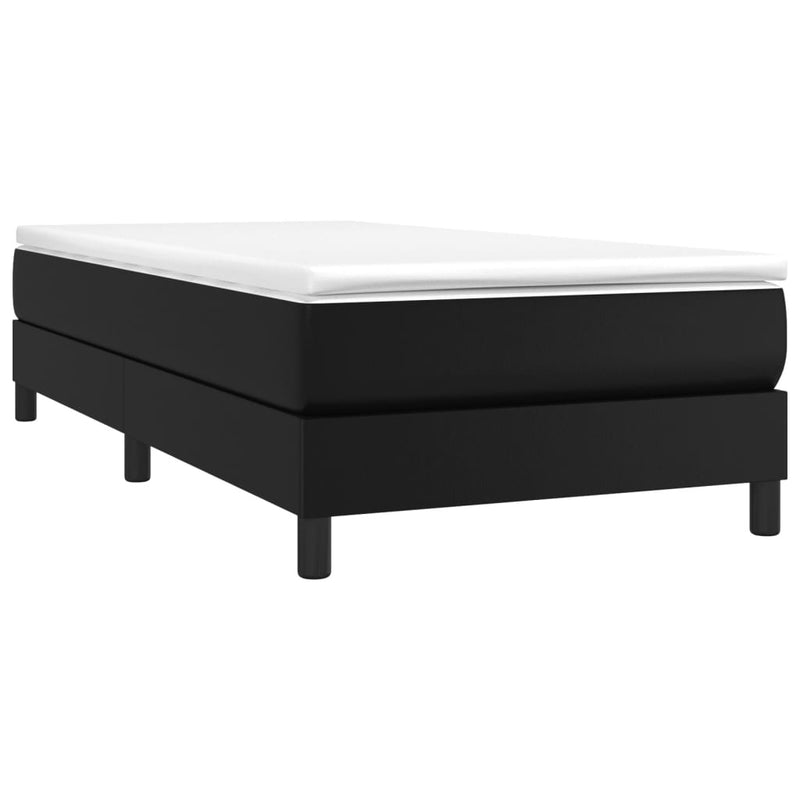 Box Spring Bed with Mattress Black 100x200 cm Faux Leather