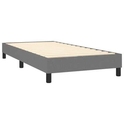 Box Spring Bed with Mattress&LED Dark Grey 100x200cm Fabric