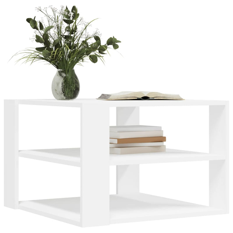 Coffee Table White 59.5x59.5x40 cm Engineered Wood