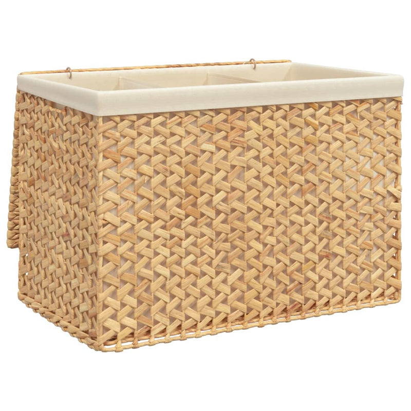 Laundry Basket with 3 Sections 75x42.5x52 cm Water Hyacinth