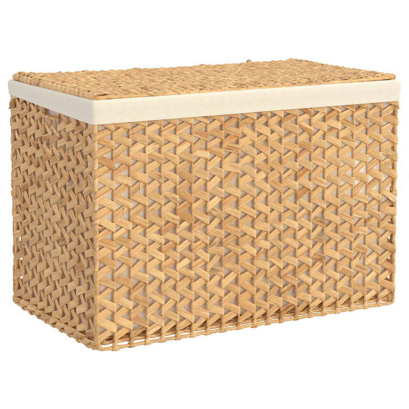 Laundry Basket with 3 Sections 75x42.5x52 cm Water Hyacinth