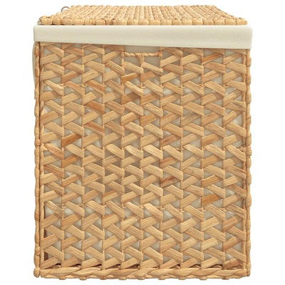 Laundry Basket with 3 Sections 75x42.5x52 cm Water Hyacinth