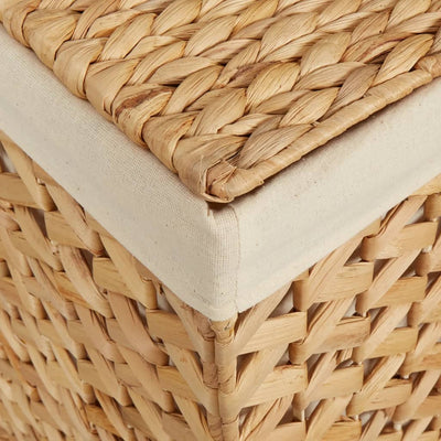 Laundry Basket with 3 Sections 75x42.5x52 cm Water Hyacinth