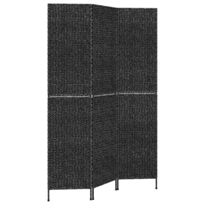 Room Divider 3-Panel Black 122x180 cm Water Hyacinth