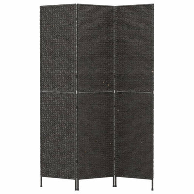 Room Divider 3-Panel Black 122x180 cm Water Hyacinth