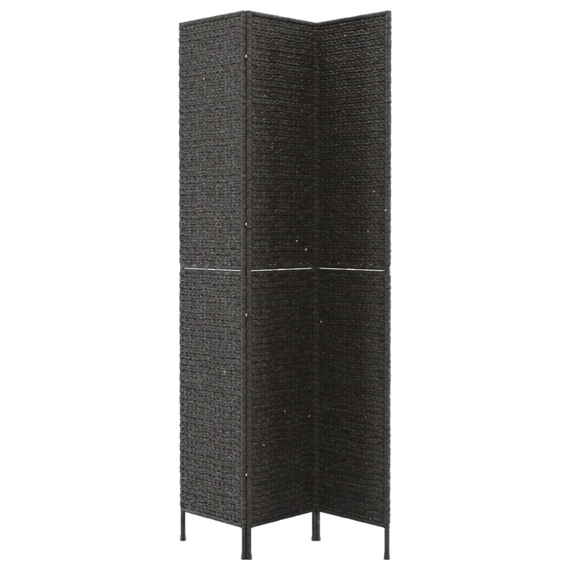 Room Divider 3-Panel Black 122x180 cm Water Hyacinth