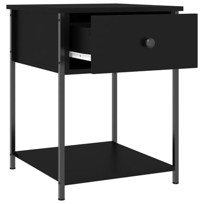 Bedside Table Black 44x45x58 cm Engineered Wood