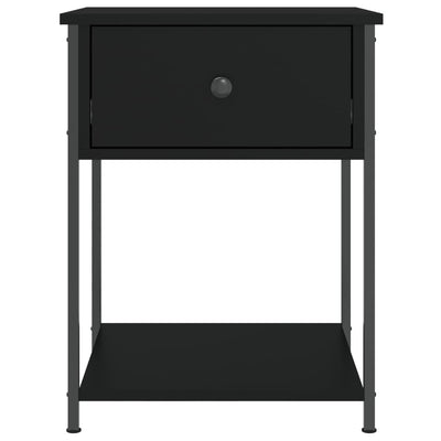 Bedside Table Black 44x45x58 cm Engineered Wood