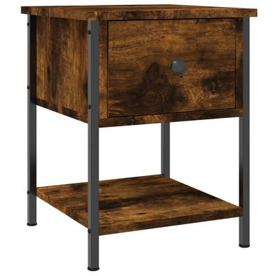 Bedside Table Smoked Oak 34x35.5x45 cm Engineered Wood