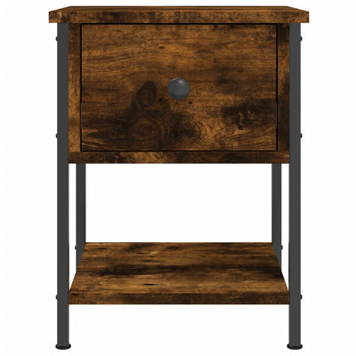 Bedside Table Smoked Oak 34x35.5x45 cm Engineered Wood