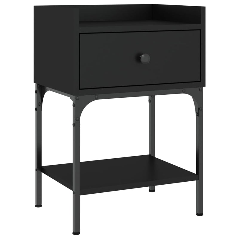 Bedside Table Black 40.5x31x60 cm Engineered Wood