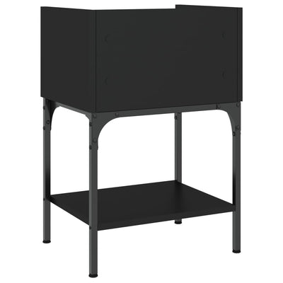 Bedside Table Black 40.5x31x60 cm Engineered Wood