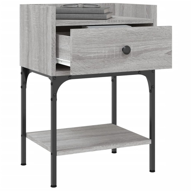 Bedside Table Grey Sonoma 40.5x31x60 cm Engineered Wood