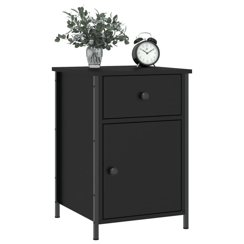 Bedside Cabinet Black 40x42x60 cm Engineered Wood