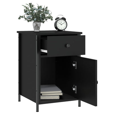 Bedside Cabinet Black 40x42x60 cm Engineered Wood