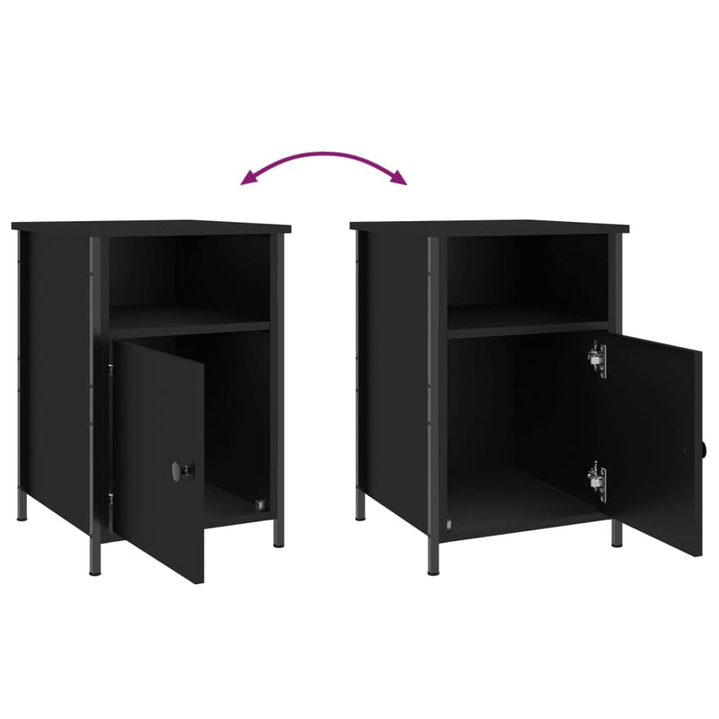 Bedside Cabinets 2 pcs Black 40x42x60 cm Engineered Wood