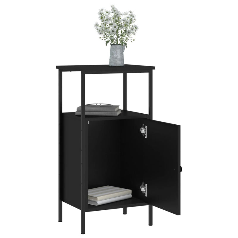 Bedside Cabinets 2 pcs Black 41x31x80 cm Engineered Wood